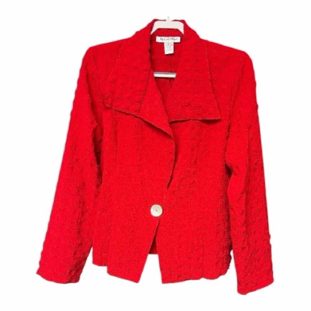 DONNA TORAN Red Textured Women's Jacket